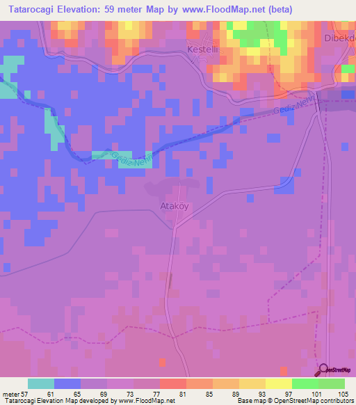 Tatarocagi,Turkey Elevation Map