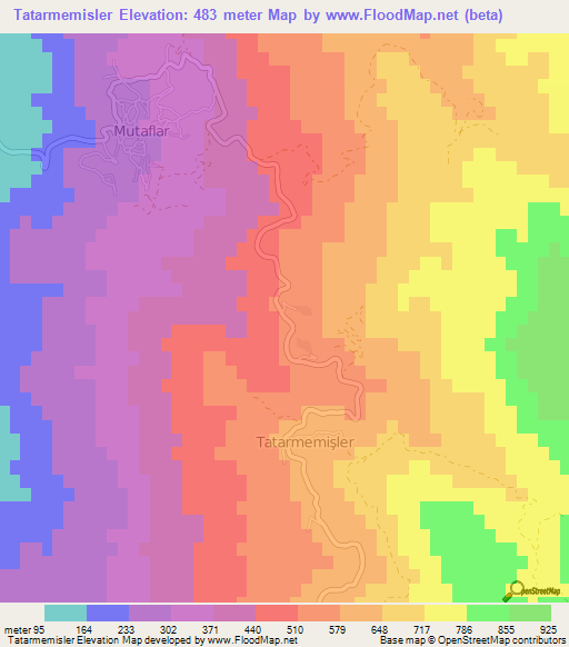 Tatarmemisler,Turkey Elevation Map