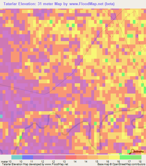 Tatarlar,Turkey Elevation Map