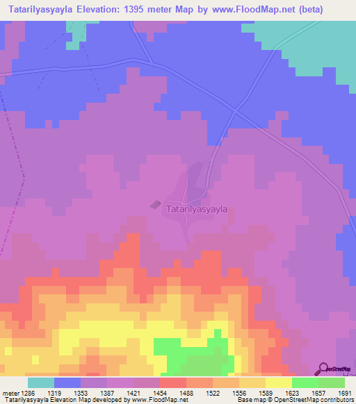 Tatarilyasyayla,Turkey Elevation Map