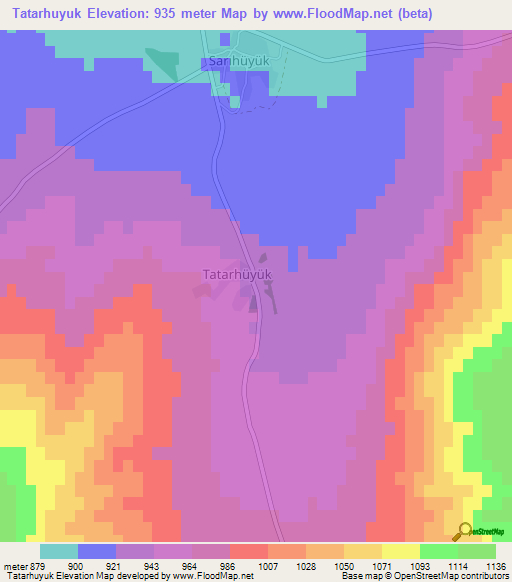 Tatarhuyuk,Turkey Elevation Map