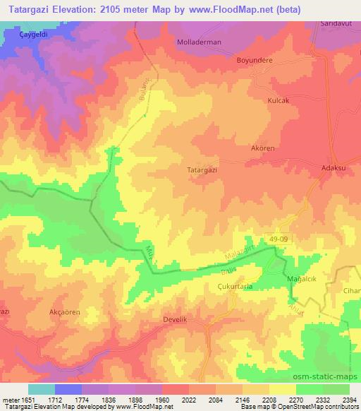 Tatargazi,Turkey Elevation Map