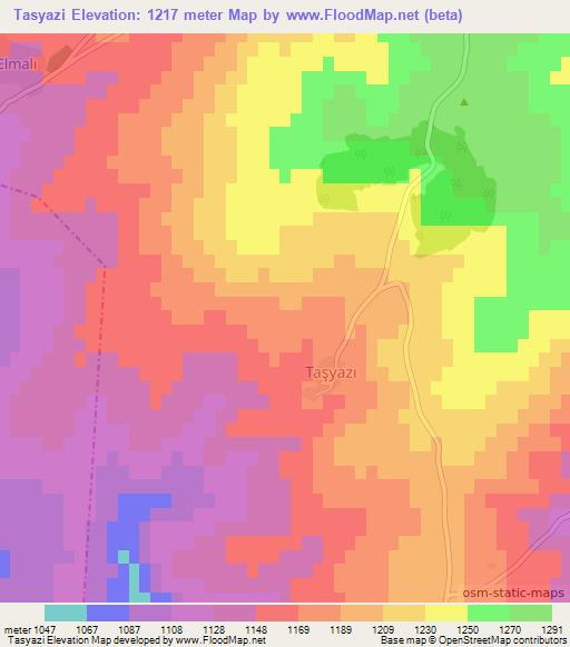 Tasyazi,Turkey Elevation Map