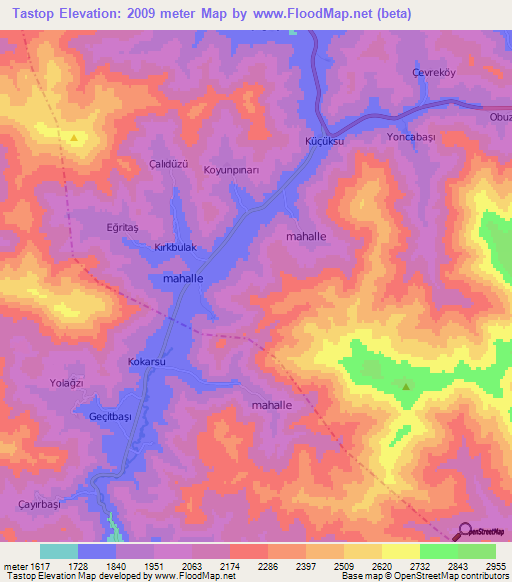 Tastop,Turkey Elevation Map