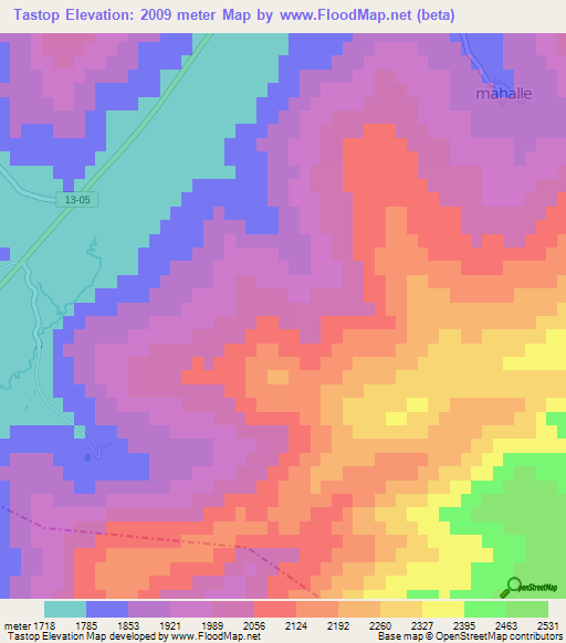 Tastop,Turkey Elevation Map