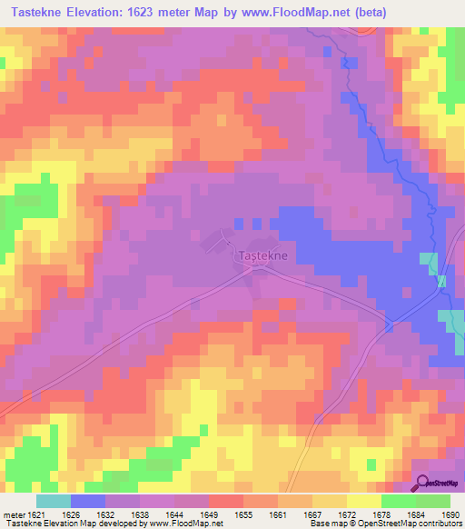 Tastekne,Turkey Elevation Map