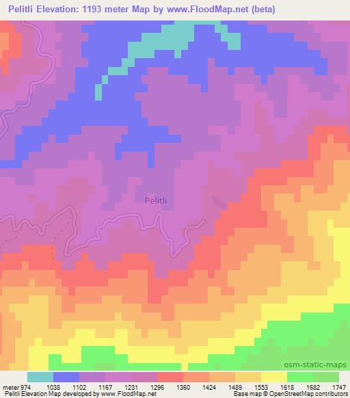 Pelitli,Turkey Elevation Map