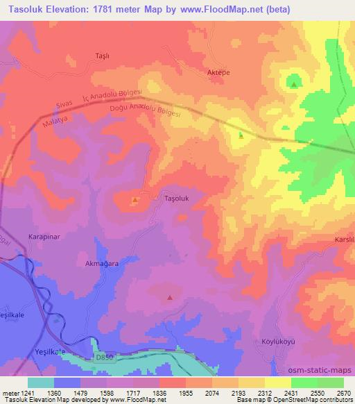 Tasoluk,Turkey Elevation Map