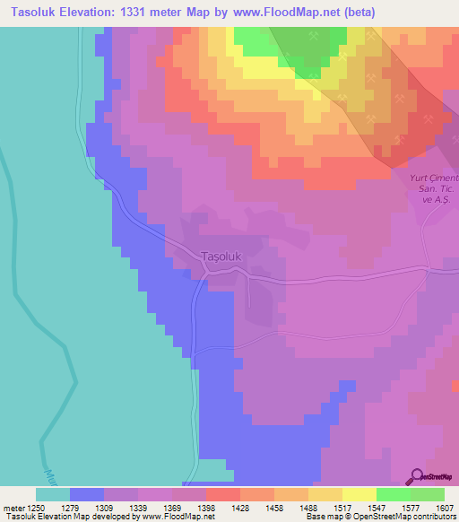 Tasoluk,Turkey Elevation Map