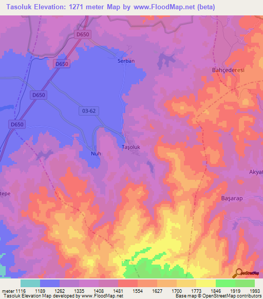 Tasoluk,Turkey Elevation Map