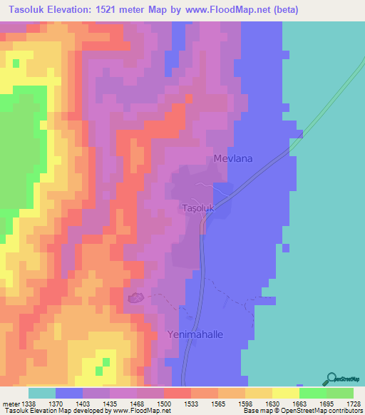 Tasoluk,Turkey Elevation Map