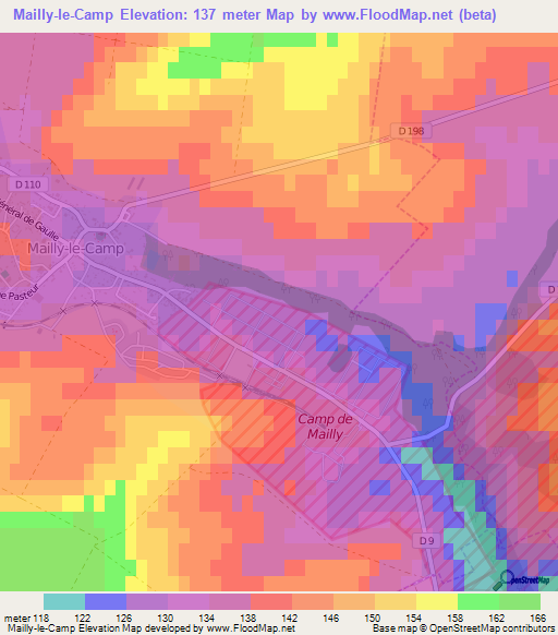 Mailly-le-Camp,France Elevation Map