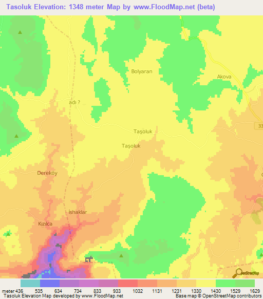 Tasoluk,Turkey Elevation Map