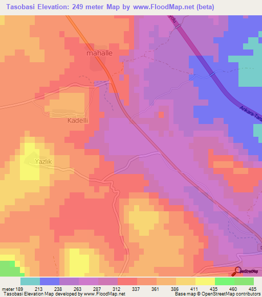 Tasobasi,Turkey Elevation Map