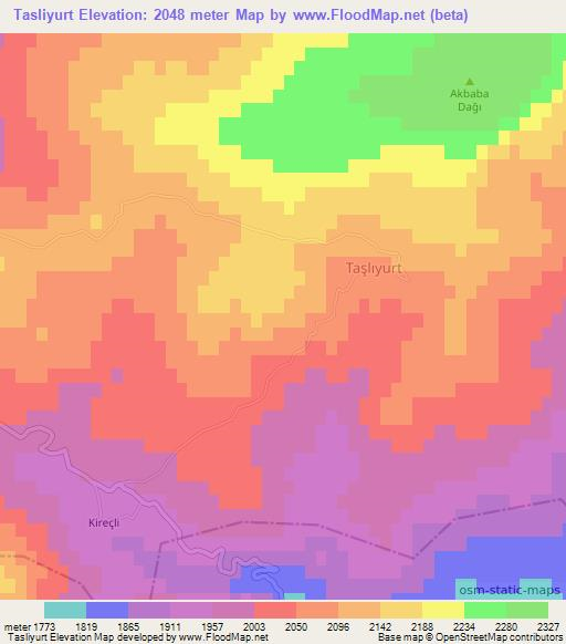 Tasliyurt,Turkey Elevation Map