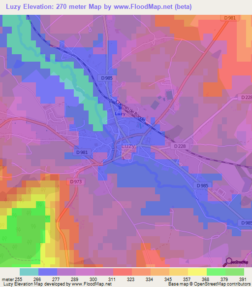 Luzy,France Elevation Map