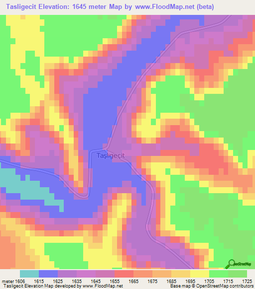 Tasligecit,Turkey Elevation Map