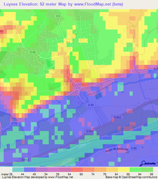 Luynes,France Elevation Map