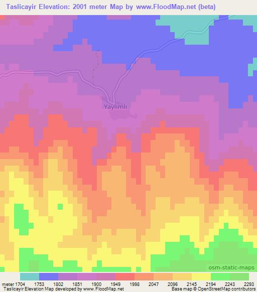 Taslicayir,Turkey Elevation Map