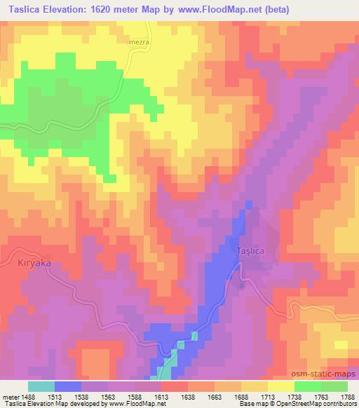 Taslica,Turkey Elevation Map