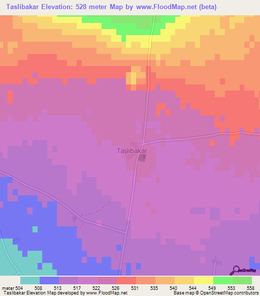 Taslibakar,Turkey Elevation Map