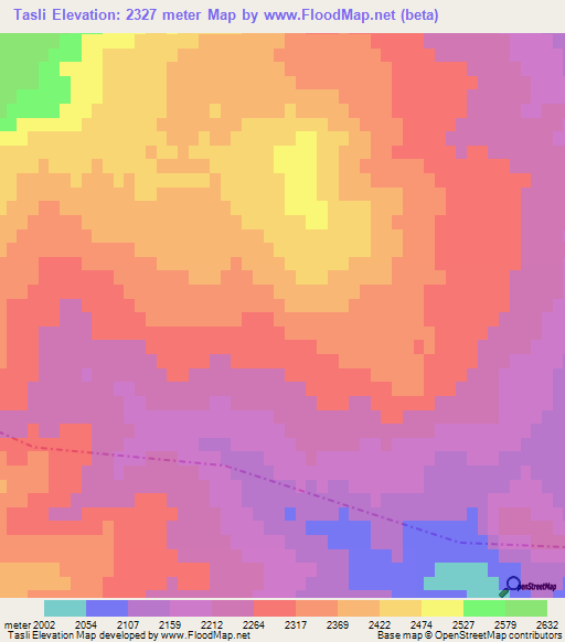 Tasli,Turkey Elevation Map