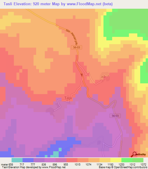 Tasli,Turkey Elevation Map