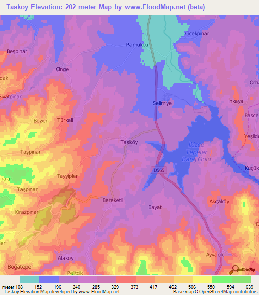 Taskoy,Turkey Elevation Map