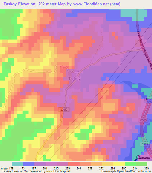 Taskoy,Turkey Elevation Map