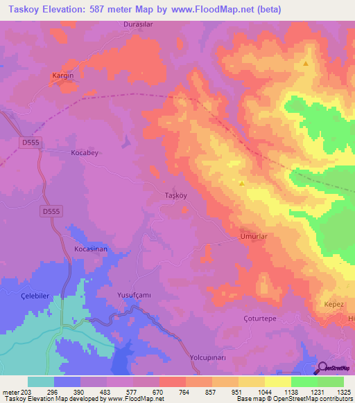 Taskoy,Turkey Elevation Map