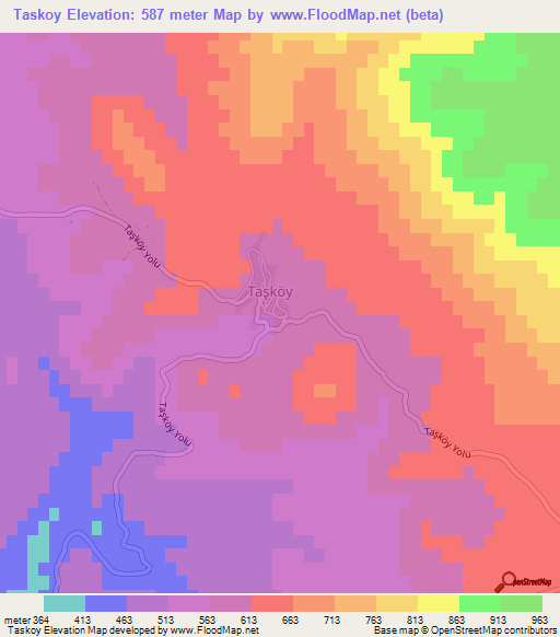 Taskoy,Turkey Elevation Map