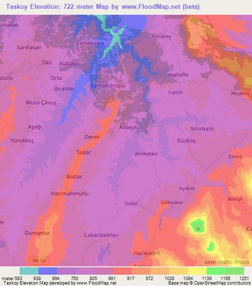 Taskoy,Turkey Elevation Map