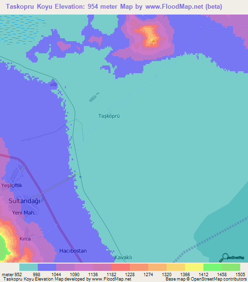 Taskopru Koyu,Turkey Elevation Map