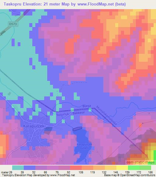 Taskopru,Turkey Elevation Map