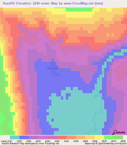 Kandilli,Turkey Elevation Map