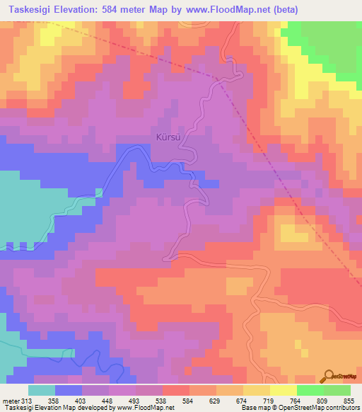 Taskesigi,Turkey Elevation Map