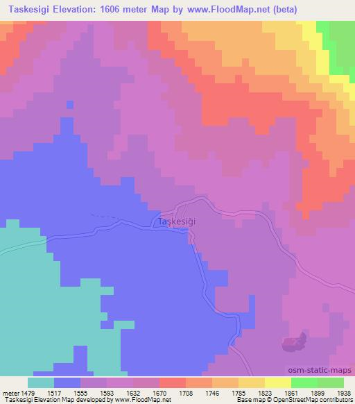 Taskesigi,Turkey Elevation Map