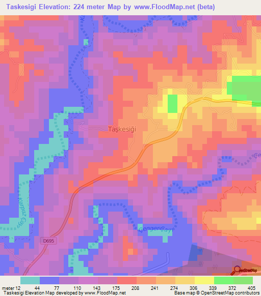 Taskesigi,Turkey Elevation Map