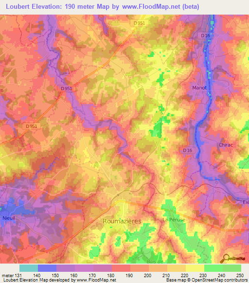 Loubert,France Elevation Map