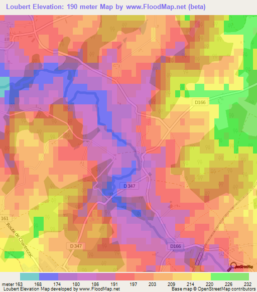 Loubert,France Elevation Map