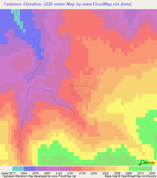 Taskesen,Turkey Elevation Map