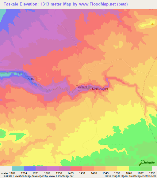 Taskale,Turkey Elevation Map