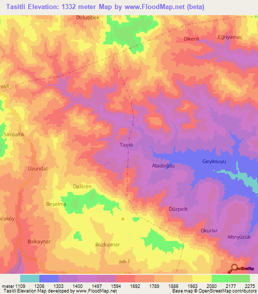 Tasitli,Turkey Elevation Map