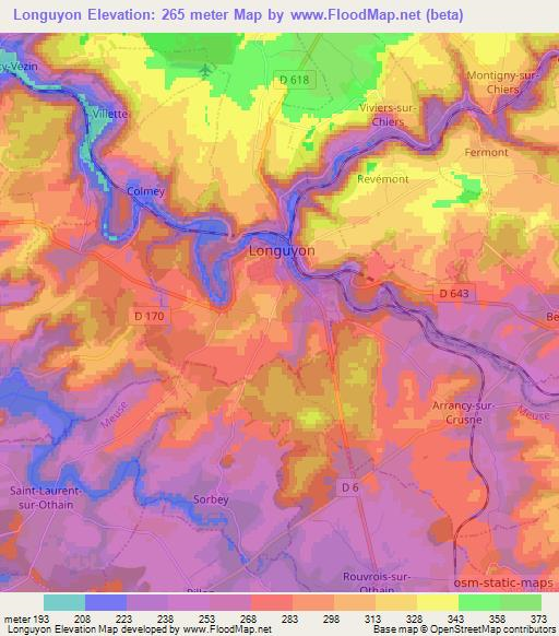 Longuyon,France Elevation Map