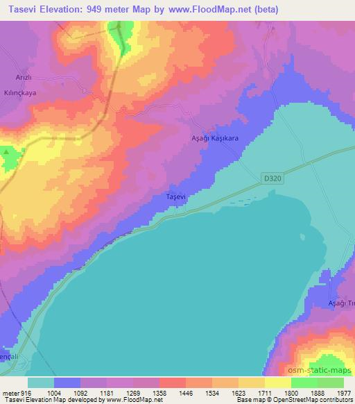 Tasevi,Turkey Elevation Map