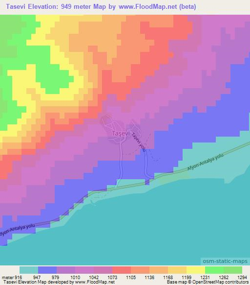 Tasevi,Turkey Elevation Map