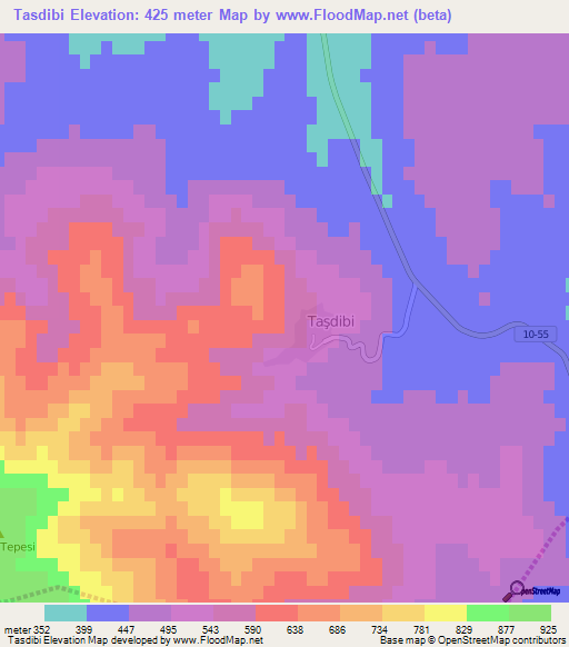 Tasdibi,Turkey Elevation Map