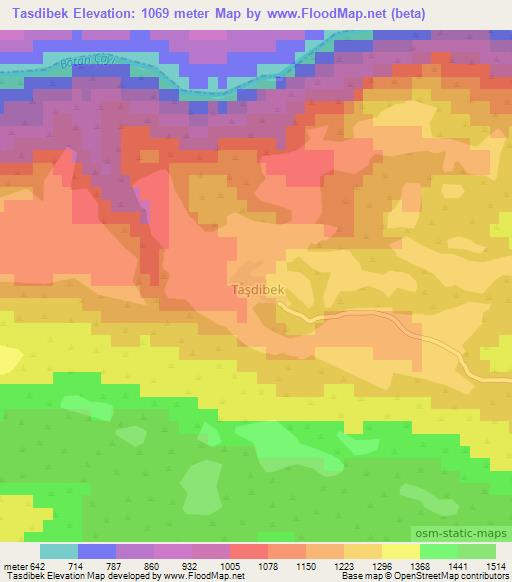 Tasdibek,Turkey Elevation Map