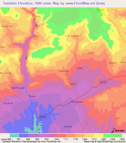 Tasdelen,Turkey Elevation Map