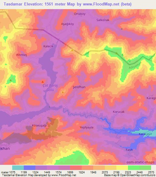 Tasdamar,Turkey Elevation Map